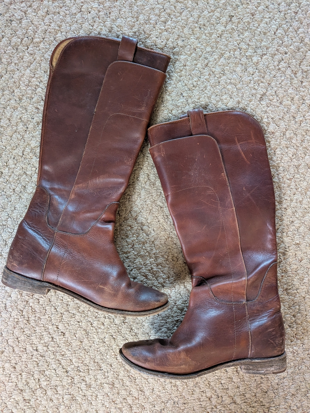 Frye Brown Leather Tall Riding Boots